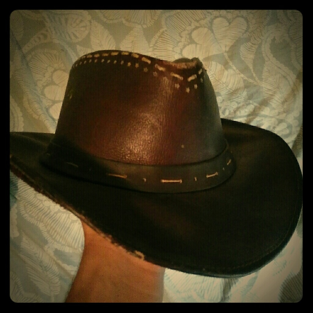 leather cowboy hat kid size